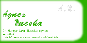 agnes mucska business card