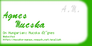 agnes mucska business card